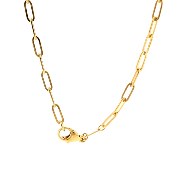14K Yellow Gold Paperclip 3.1mm wide x 8.0mm length