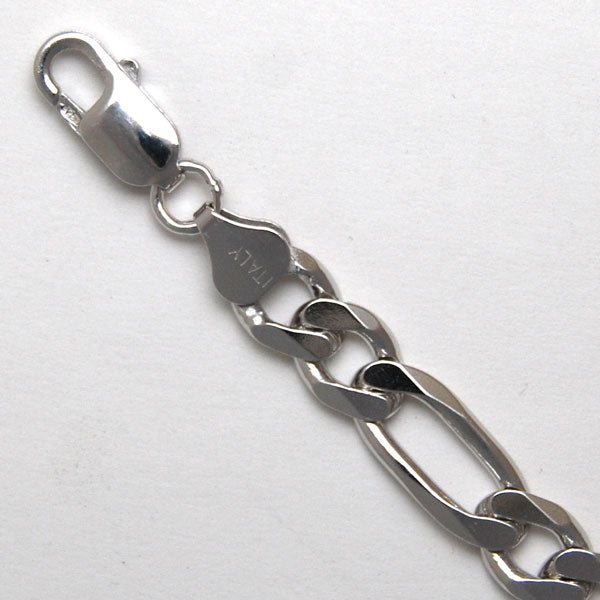 Sterling Silver Figaro 8.0mm (Rhodium)