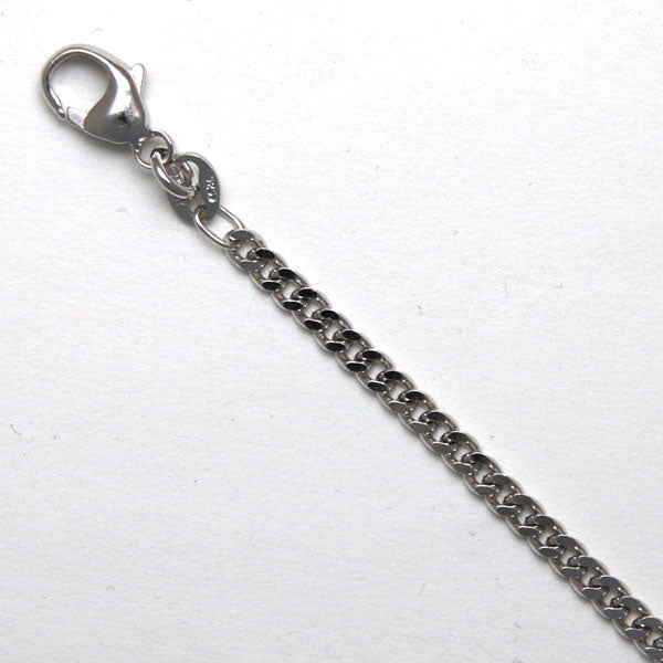 Sterling Silver Curb 2.7mm (Rhodium)