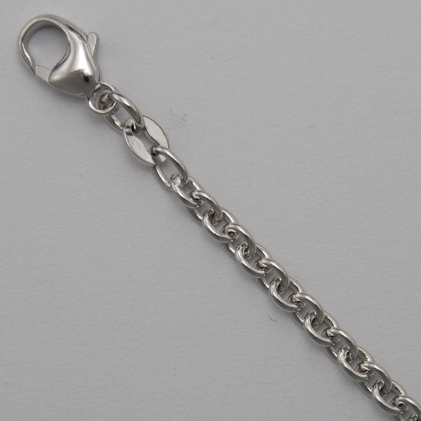 Sterling Silver Round Cable 3.0mm (Rhodium)