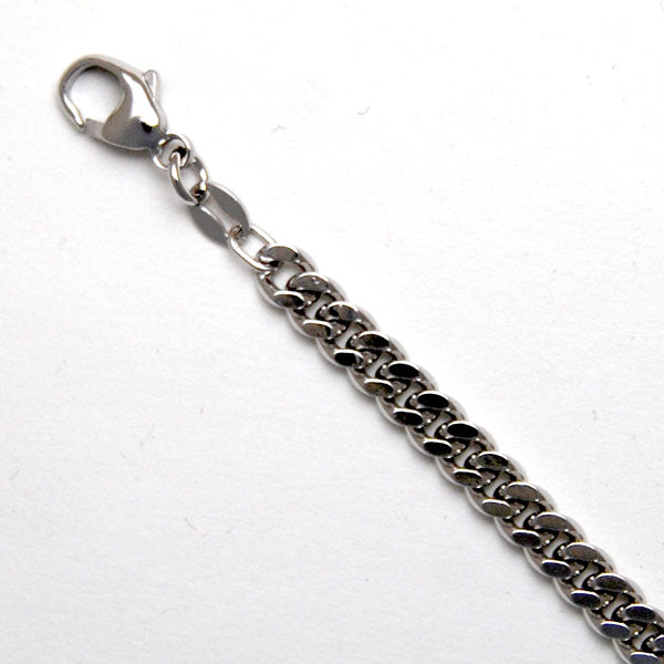 Sterling Silver Curb 4.1mm (Rhodium)