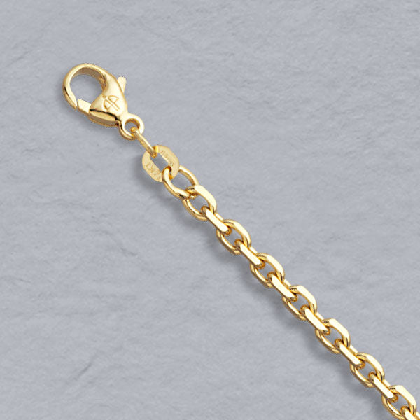 14Kt Yellow Gold Diamond Cut Cable 3mm