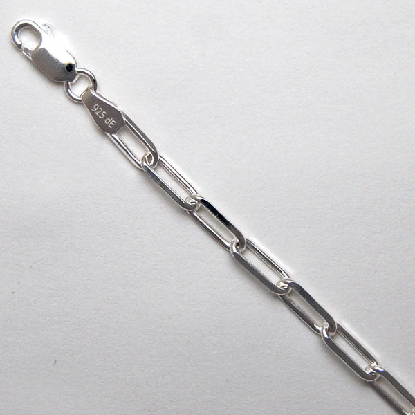 Sterling Silver Diamond Cut Paper Clip 4.1mm