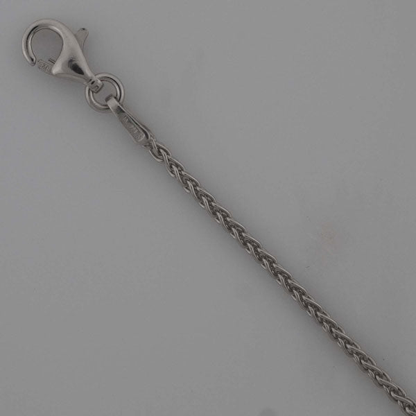 Sterling Silver Round Wheat 1.3mm (Rhodium)