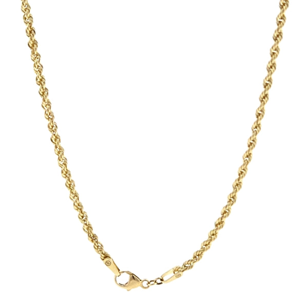 14K Yellow Gold Solid Rope 2.3mm ( Now Stocked With A Lobster Clasp )