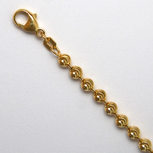 14K Yellow Gold Diamond Cut Bead 4.0mm
