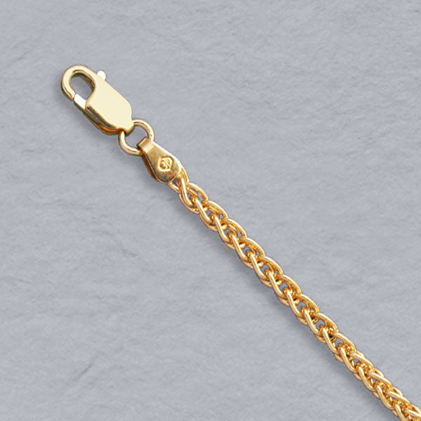 14K Yellow Gold Natural Round Wheat 2.4mm