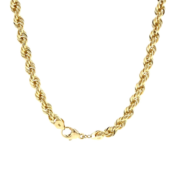 14K Yellow Gold Solid Rope 5.0mm