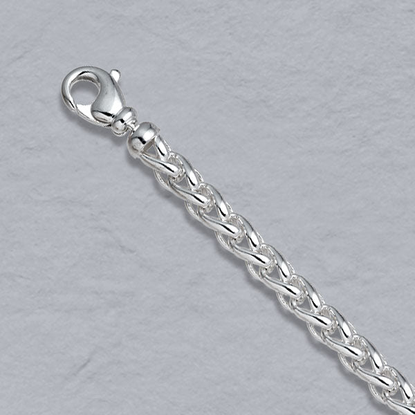 Sterling Silver Round Wheat 6mm