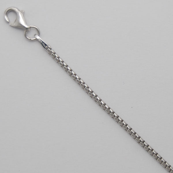 Sterling Silver Round Box 1.8mm (Rhodium)