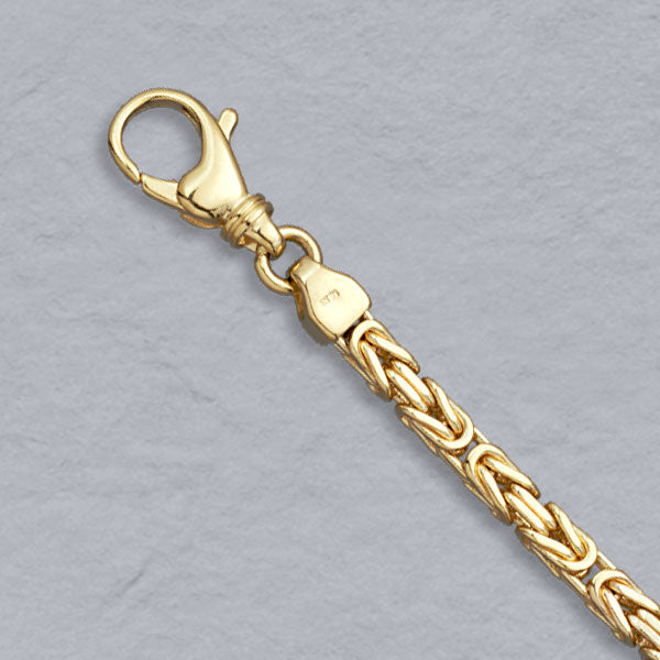 14K Yellow Gold Square Byzantine 3.2mm