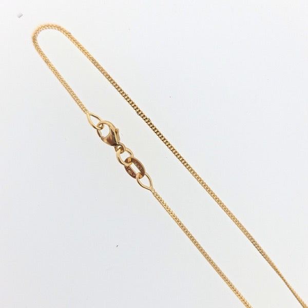 14K Yellow Gold Curb 1.0mm chain with lobster clasp