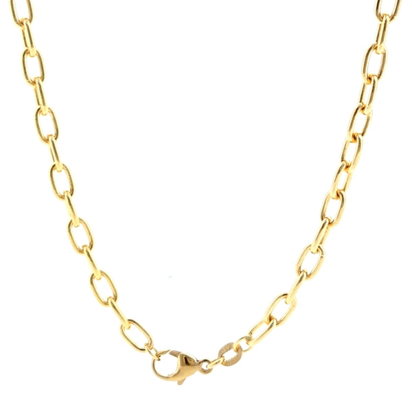 18K Yellow Gold Long Open Cable 4.3mm