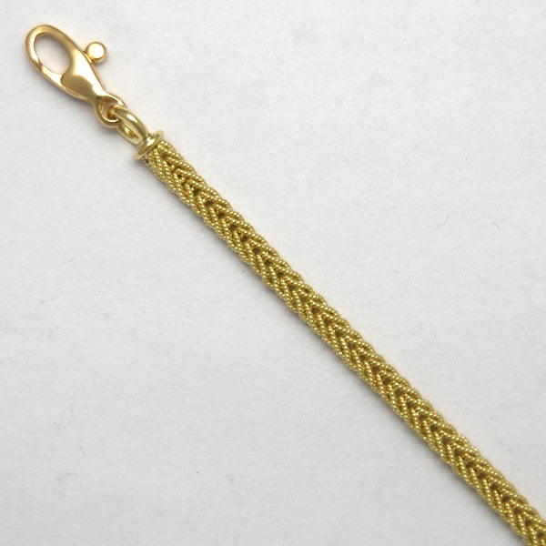 18K Yellow Gold Textured Foxtail 2.5mm