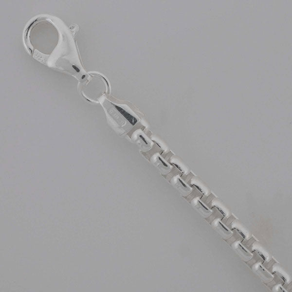 Sterling Silver Round Box 3.4mm