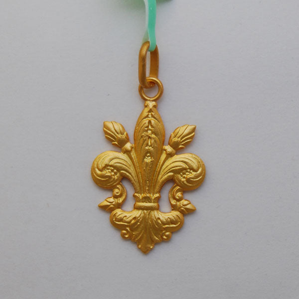 14K Yellow Gold Fleur de Lis 2, 25mm x 17mm