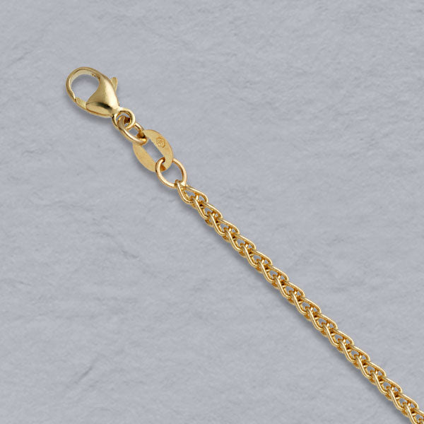 14K Yellow Gold Natural Round Wheat 2.0mm
