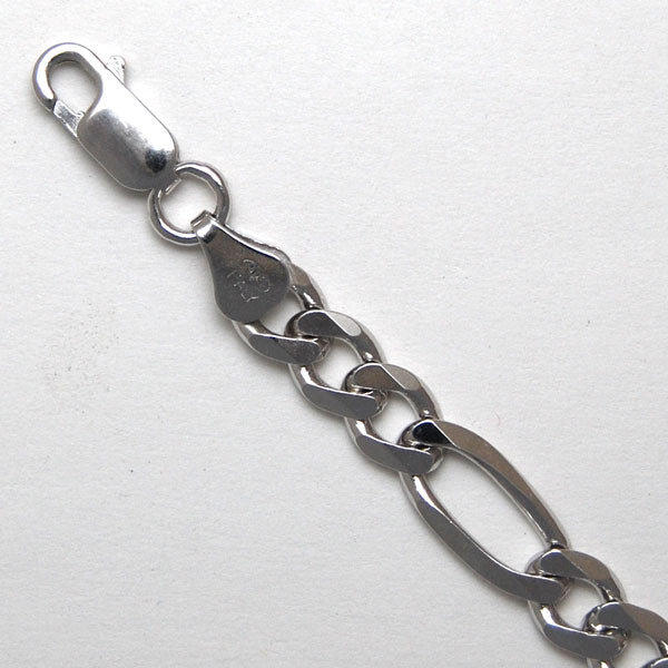 Sterling Silver Figaro 6.5mm (Rhodium)