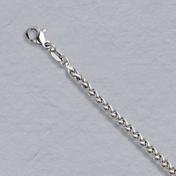 Platinum / 950 Round Wheat Chain 2.5mm