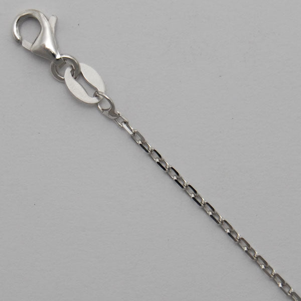 Sterling Silver Diamond Cut Cable 1.2mm (Rhodium)