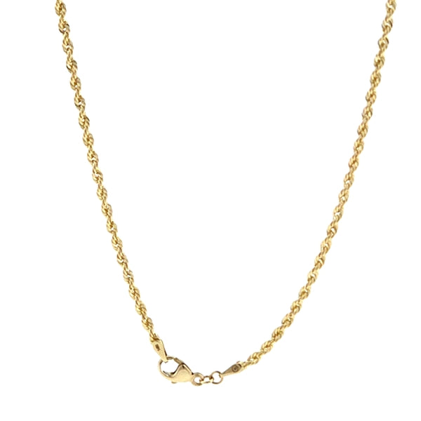 14K Yellow Gold Solid Rope 1.8mm ( Now Stocked With A Lobster Clasp )