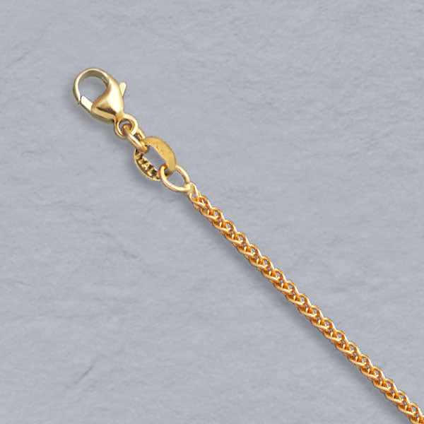 14K Yellow Gold Natural Round Wheat 1.5mm