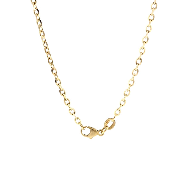 14K Yellow Gold Oval Diamond Cut Cable 2.3mm