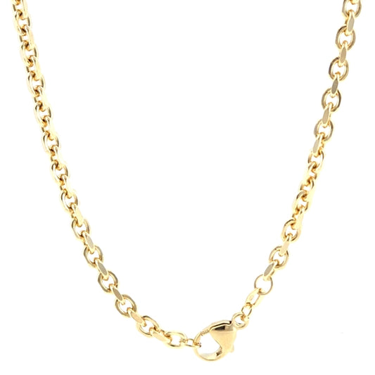 14K Yellow Gold Diamond Cut Cable 3.8mm