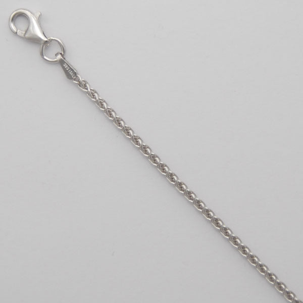 Sterling Silver Round Wheat 1.7mm (Rhodium)