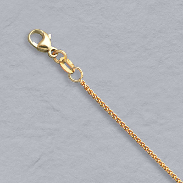 14K Yellow Gold Natural Round Wheat 1.1mm