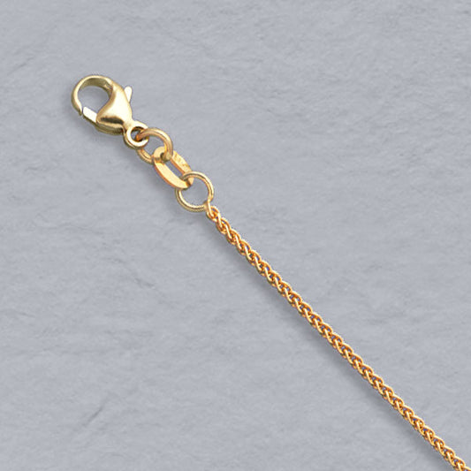 14K Yellow Gold Natural Round Wheat 1.1mm