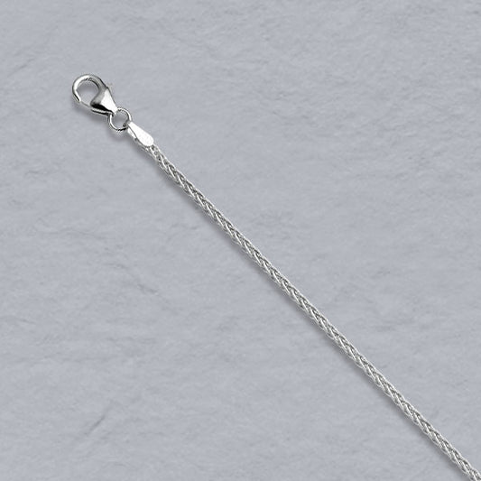 Sterling Silver Square Diamond Cut Wheat 1.5mm