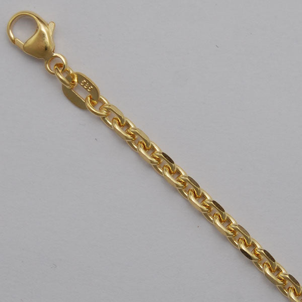 14Kt Yellow Gold Diamond Cut Cable 2.5mm