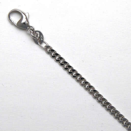 Sterling Silver Curb 2.7mm (Rhodium)