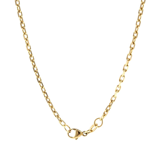 14K Yellow Gold Diamond Cut Cable 2.4mm, Natural
