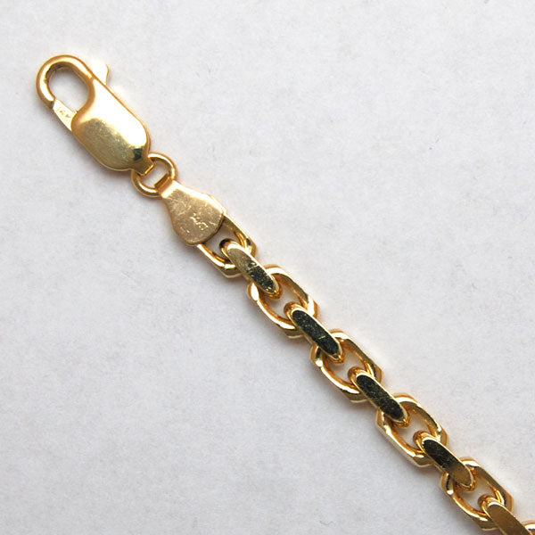 14Kt Yellow Gold Diamond Cut Cable 3.9mm