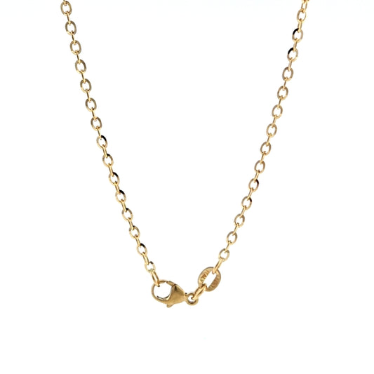 14K Yellow Gold Oval Diamond Cut Link 2.0mm