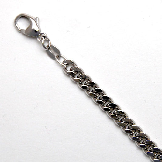 Sterling Silver Curb 4.1mm (Rhodium)