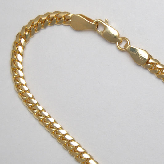 14K Yellow Gold Oval Curb 3.9mm