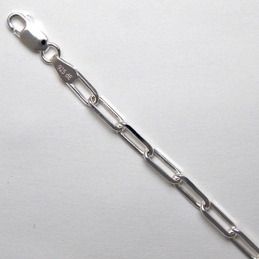 Sterling Silver Diamond Cut Paper Clip 4.1mm