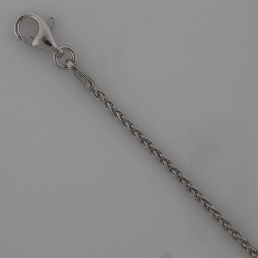 Sterling Silver Round Wheat 1.3mm (Rhodium)
