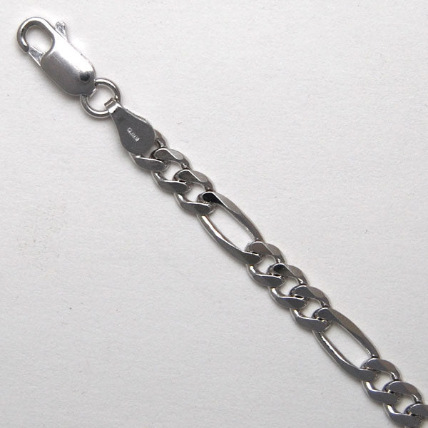 Sterling Silver Figaro 4.4mm (Rhodium)