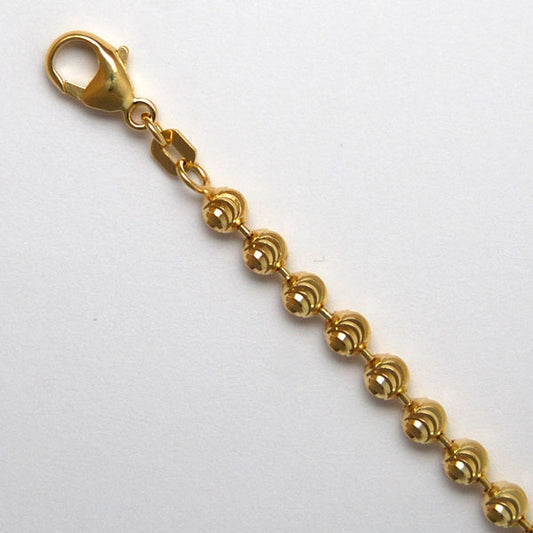 14K Yellow Gold Diamond Cut Bead 4.0mm