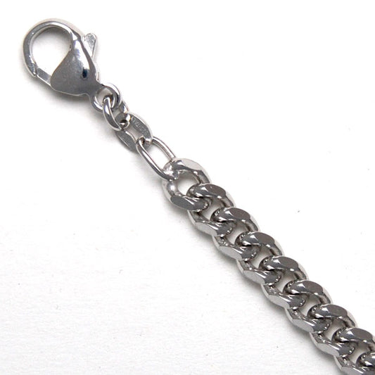 Sterling Silver Heavy Curb 5.0mm (Rhodium)