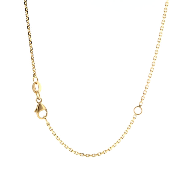 14K Yellow Gold Diamond Cut Cable 1.5mm, Adjustable
