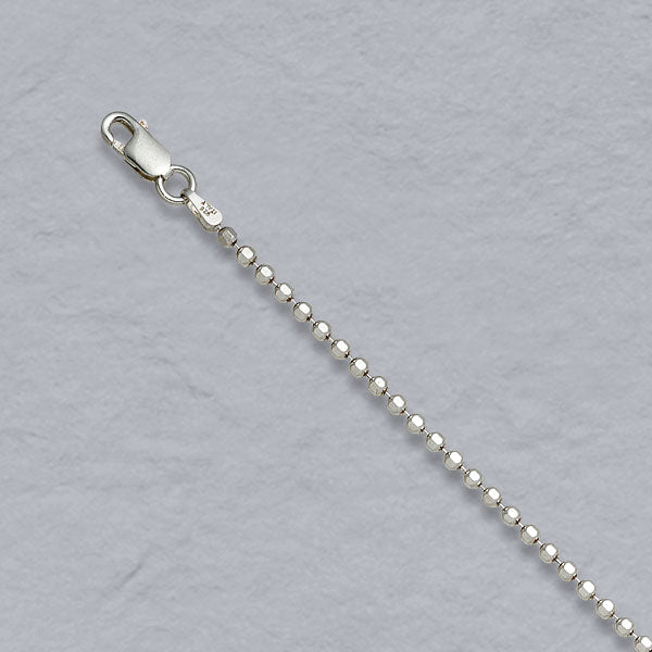 Sterling Silver Diamond Cut Bead 2.2mm
