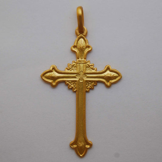14K Yellow Gold Traforate 4, 40mm x 27mm