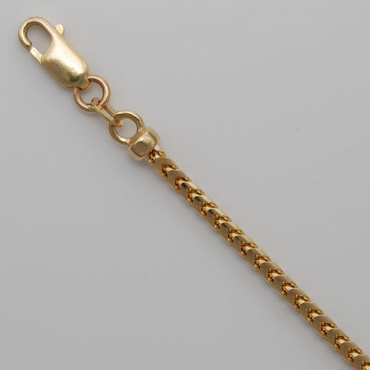 14K Yellow Gold Natural Franco 2.4mm