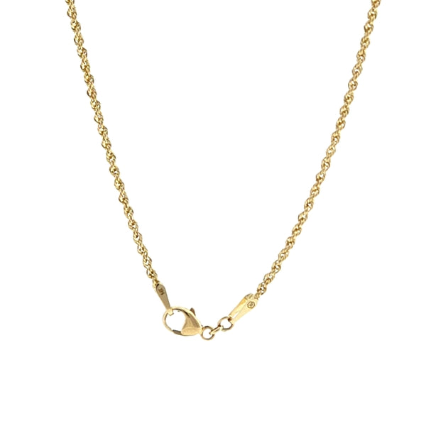 14K Yellow Gold Solid Rope 1.5mm ( Now Stocked With A Lobster Clasp )