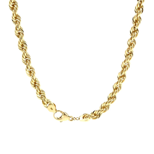 14K Yellow Gold Solid Rope 5.0mm